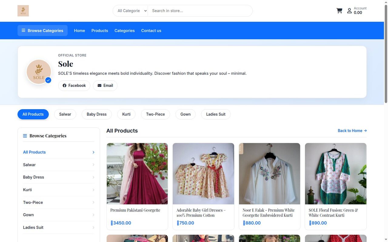 Classic theme storefront home page