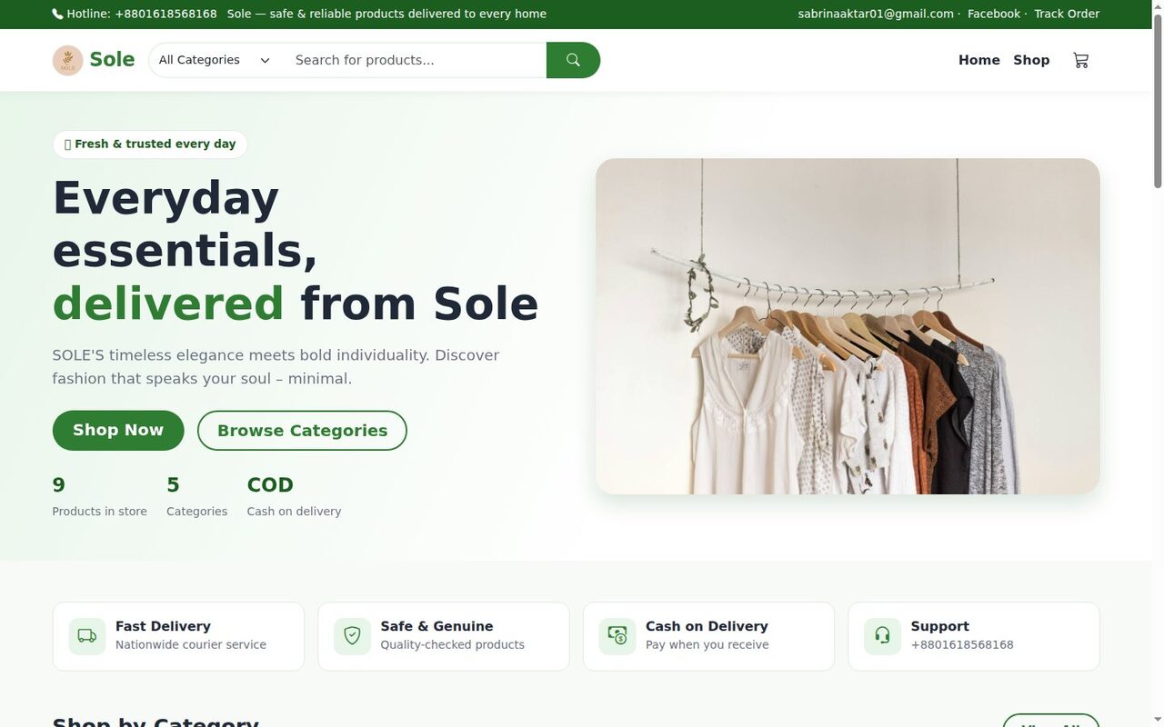 Grocery Inspired theme /landingpage hero with Shop Now and Browse Categories